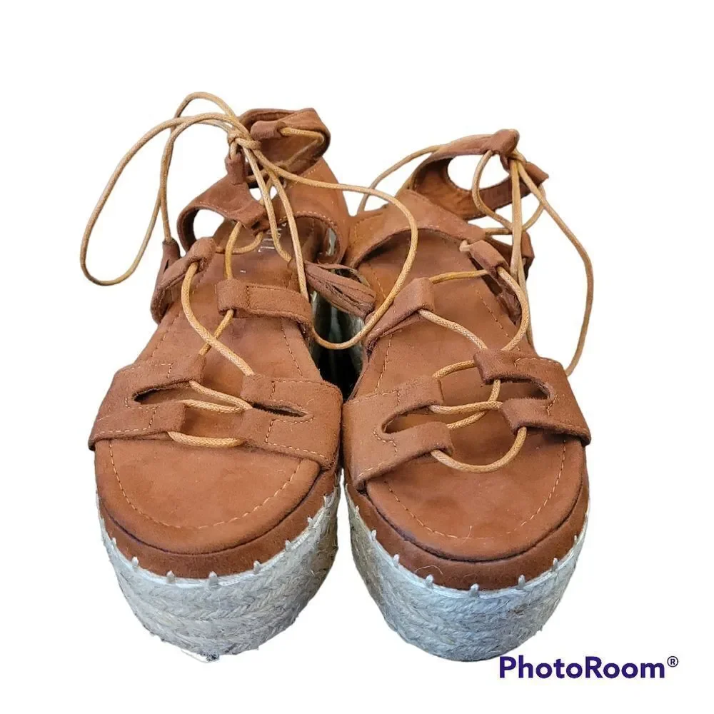 Zara suede platform gladiator esperadilles